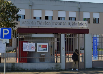 Carro despista-se e entra em escola ferindo dois alunos