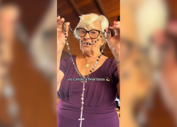 Vídeo: Idosa de 90 anos faz terço com 62 pedras que foram retiradas da própria vesícula